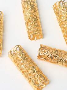 5个金色大号脏辫发夹，朋克Y2K波西米亚风发饰，女士爪夹发卡，学生用品，大学校园风，头部饰品，发夹，波西米亚风格 - 金色 - 查看 3