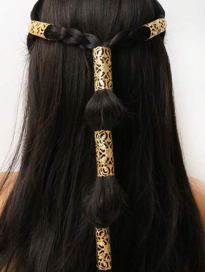 5pcs Gold Big Dreadlock Hair Clips, Punk Y2K Bohemian Hair Accessories For Women Claw Clips Hair Claws Hair Barrettes, School Stuff, College