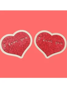 1 stuk houten liefde rode puzzel show verjaardagscadeau bruiloft receptie brandende hersentruc speelgoed creatief klein cadeau/kerstcadeau