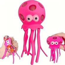 1/2PCS Soft & Cuddly Octopus Squishy Stress Ball - Relaxing Ocean Animal Squeeze Toy With Water Beads, Sensory Fidget Toy For Classroom Prizes, Calming Bath Toy,Toy Animals,Sea Creatures,Ocean Toy