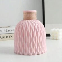 2 piezas Jarrones de plástico, minimalistas, modernos y creativos, de origami de cuerda, con patrón de ondas de agua, para decoración de sala de estar, mesa de comedor, jarrón seco, recipiente que no puede contener agua, decoración del hogar, jarrón de flores, centro de mesa, decoración de mesa - Multicolor - Ver 6