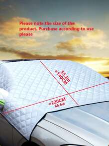 Car Sunshade With Rearview Mirror Cover - Silver - View 8