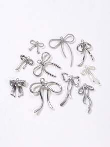 10pcs Random Minimalist Bowknot Zinc Alloy DIY Jewelry Pendants For Earrings, Necklaces & Party Decorations Valentines