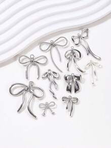 10pcs Random Minimalist Bowknot Zinc Alloy DIY Jewelry Pendants For Earrings, Necklaces & Party Decorations Valentines