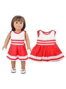 1pc Doll Clothes Set For 18-Inch American Dolls, Doll Princess Dress, Doll Tulle Skirt, Doll Floral Dress, Doll Sleeveless Dress, Fashion Doll Accessories Gift For Girls' Dolls' Birthday, Holiday, And Toys