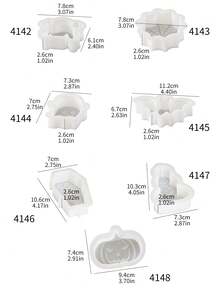 1/7 件万圣节系列蜡烛硅胶模具 DIY 蜘蛛网南瓜鬼蝙蝠棺材香薰石膏家居装饰饰品滴水模具 - 白色 - 查看 2