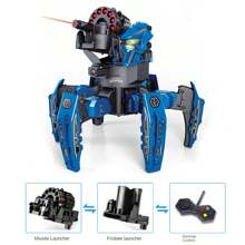 Đồ chơi robot 6 chân điều khiển từ xa có thể sạc lại, bắn tên lửa và đĩa bay, robot chiến đấu theo chủ đề nhện với vũ khí kép, quà tặng Giáng sinh - Nhiều màu - Xem 9