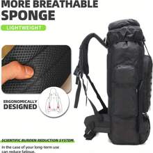 70L Hiking Backpack Military Tactical Camping Adjustable Waterproof Climbing Sport Bags - Ngụy trang trong rừng - Xem 7
