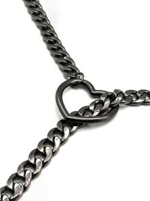 1 chiếc vòng cổ kim loại rỗng hình trái tim khóa và chìa khóa độc đáo cho ngày lễ tình nhân màu đen, quà tặng cho các cặp đôi, thích hợp cho tiệc tùng, mặc hàng ngày, mẹ, mẹ, ngày của mẹ, quà tặng - màu đen - Xem 4