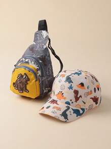 2pcs Children's Baseball Cap And Cross-Body Bag Set, Unisex Casual Wear For Daily Activities, Going Back To School, Outdoor Sun Ion All Year Round - 2PC - View 12