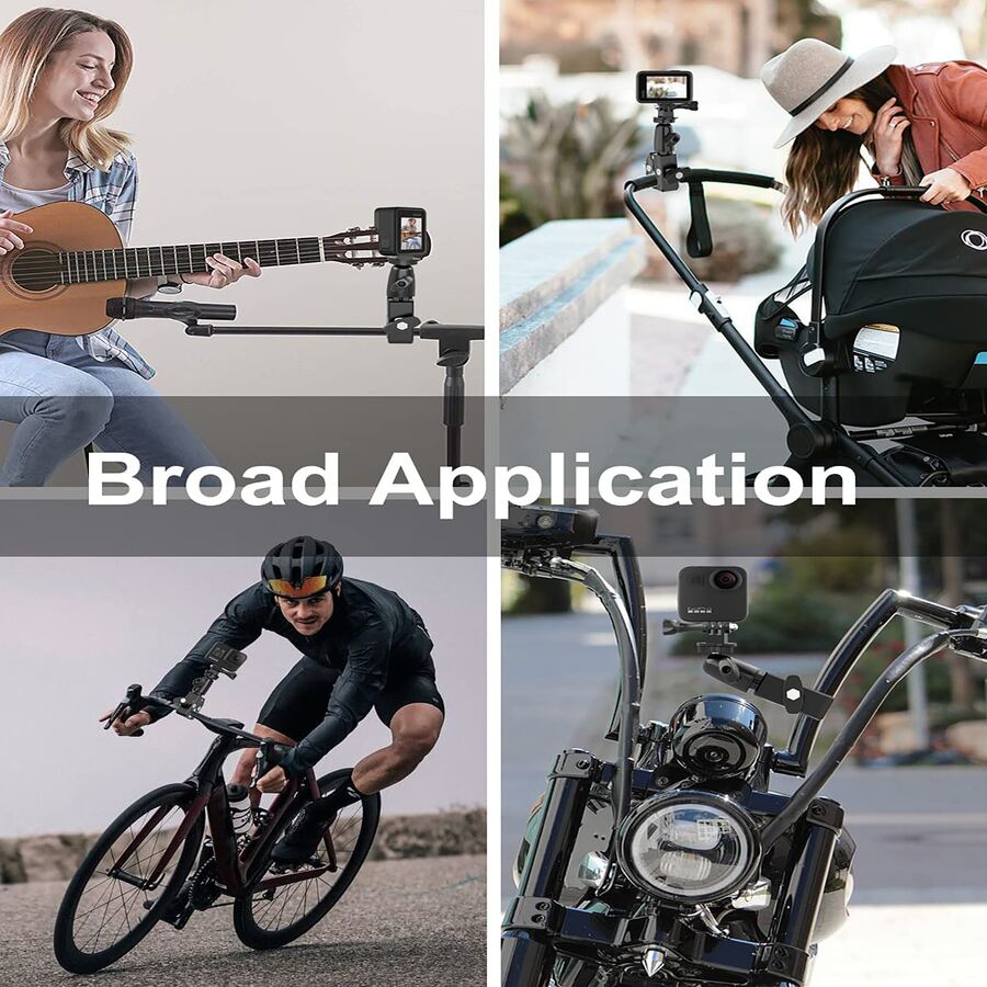 ClipOn Camera Mount, First View Shooting AntiShake Handlebar Clamp