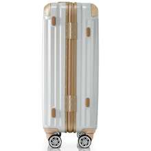 1pc 24in Aluminum Frame Luggage With USB Port, Vacation Carry-On Suitcase With Spinner Wheels And TSA Lock, Travel Trolley Case For Short Business Trips, Beach Holidays - White - View 11