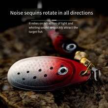 旋轉式金屬微動釣餌，9.1克，7公分，閃光斑點人造硬餌，釣鯉魚、霓虹魚和梭魚的三個鈎的配件 - 黃色 - 查看 6