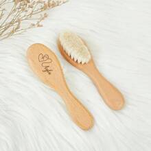 1 Stück personalisierte Haarbürste, lasergraviert, Holzblumen Haarbürste, Souvenir Geschenk Baby Shower Geschenk, personalisierte Baby Haarbürste, gravierter Name Baby Bürste, Neugeborenen Geschenk, Geschenk für neue Mutter, individualisierte Kämme, Straßen Lässig Chic - Braun - Übersicht 13