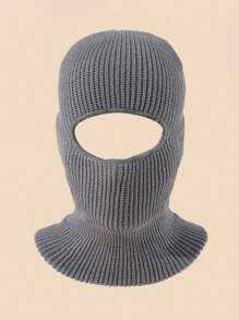 1 件男士纯色多功能单孔拉法帽针织帽，适合秋冬骑行和日常使用无檐小帽秋季装 - 彩色 - 查看 7