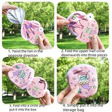 1pc Cartoon Reflective Foldable Fan, Portable Mini Fan For Selfies And On-The-Go, Cute And Convenient For Summer - Multicolor - View 3
