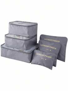 6pcs Travel Storage Bag Set, Lightweight Luggage Organizer, Fashionable Large Capacity Storage Bag, Luggage Sorting Bag, Durable Polyester Fiber Sorting Storage Bag, Zipper Closure - Suitable For Clothing, Shoes, Cosmetics, Underwear, Etc., Save Luggage Space - Multicolor - View 15