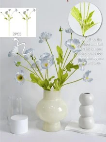 1/2/4 bông hoa anh túc nhân tạo, dài 59cm, 4 bông mỗi cành, kiểu dáng tối giản hiện đại, có thể uốn cong và không phai màu - Thích hợp cho tường hoa DIY, trang trí cảnh quan, cắm hoa phòng khách/phòng ngủ, đám cưới, tiệc tùng, trang trí nhà cửa, trang trí bàn làm việc, trang trí phòng, đồ dùng học tập. - Đá vụn màu xanh - Xem 10