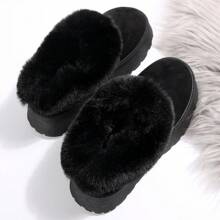 New Plush Solid Color Soft Comfortable Thickened Slip-On Outdoor Snow Boots