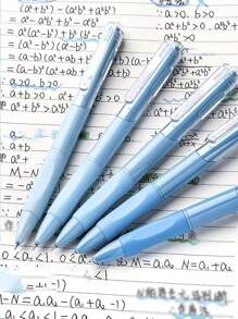 5 Pieces/Set Of Gradient Shell Ink Pens  Quick Dry Black Ink Pens  0.5mm Fine Point Black Ballpoint Pens  Smooth Writing Pens For Office And School  Back To School Supplies - Multicolor - View 2