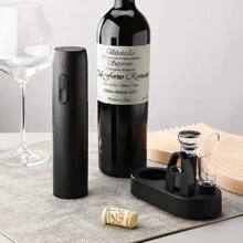Sacacorchos De Vino Eléctrico Recargable Usb,5en1 Abs - Negro - Ver 1