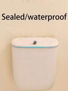 1入多場景使用垃圾桶，加侖廚房堆肥桶，帶蓋小型垃圾桶，牆掛式推開式垃圾桶，適用於櫃台或櫥櫃下方，帶蓋掛式小型垃圾桶，適用於房車/櫥櫃/浴室/臥室/辦公室/露營/宿舍的室內堆肥桶，可安裝（8L/12L米白色） - 米色 - 查看 6