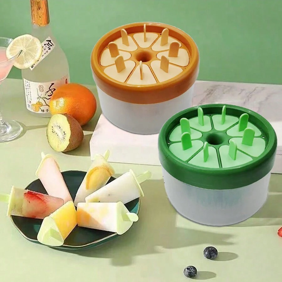 Conjunto de moldes para helados, bandeja de congelador de paletas caseras con tapa, molde para paletas con soporte para palos para hacer helado casero, yogur helado, paletas y dulces helados - Multicolor - Ver 1
