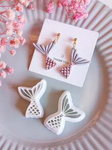 2入組美人魚黏土切割器，萬聖節黏土切割器，耳環切割器，黏土工具，秋季黏土耳環切割器套裝，用於製作珠寶首飾的聚合物黏土切割器 - 白色 - 查看 6