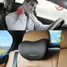 1pc Memory Foam Car Pillow Headrest Support - Premium Comfort, Pressure Relief - Universal Car Neck Pillow Washable Cover - Grey - View 2