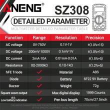 ANENG SZ308 1999 Counts High-Precision Digital Display Portable Multimeter  Voltage LCD Display Test Tools - Multicolor - View 11