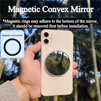 Mobile Phone Selfie Mirror Magnetic Selfie Auxiliary Mirror Selfie Artifact Accessory Magnetic Ring Compatible With IPhone, Android Phone, Gift For Birthday, Family, Friends Push-Pull Phone Grip, Phone Holder, Phone Accessories