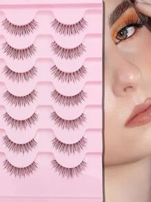 7 Pairs Natural False Eyelashes, Reusable Sweat-Proof Fake Eyelashes, Naturally Beautiful, Easy To Wear - Natural Lashes - View 2
