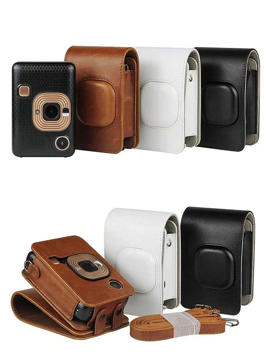 Protective Case Compatible With Instant Mini Liplay Hybrid Instant Camera And Printer, Soft PU Leather Bag With Removable/Adjustable Shoulder Strap Travel Digital Camera School College Back To School Camera Case Camera Bag Cannon Dorm Power Bank