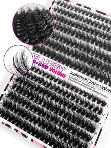 280piezas Grupos de pestañas individuales y esponjosas con mezcla de 2 estilos 60D + 80D D Curl de 10-18mm para crear una apariencia natural, súper suaves y densas. Pestañas postizas individuales y reutilizables extra gruesas, ideales para principiantes en casa, en el camino, para el uso diario, fiestas, festivales de música y Halloween.