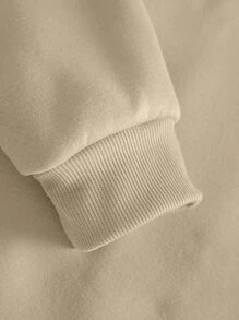 Los Angeles Sweatshirt Cold Weather Blouse With Pocket And Hood Kangaroo Style Moleton LA Casual Warm Cotton Coat Comfortable Winter - Màu be - Xem 4