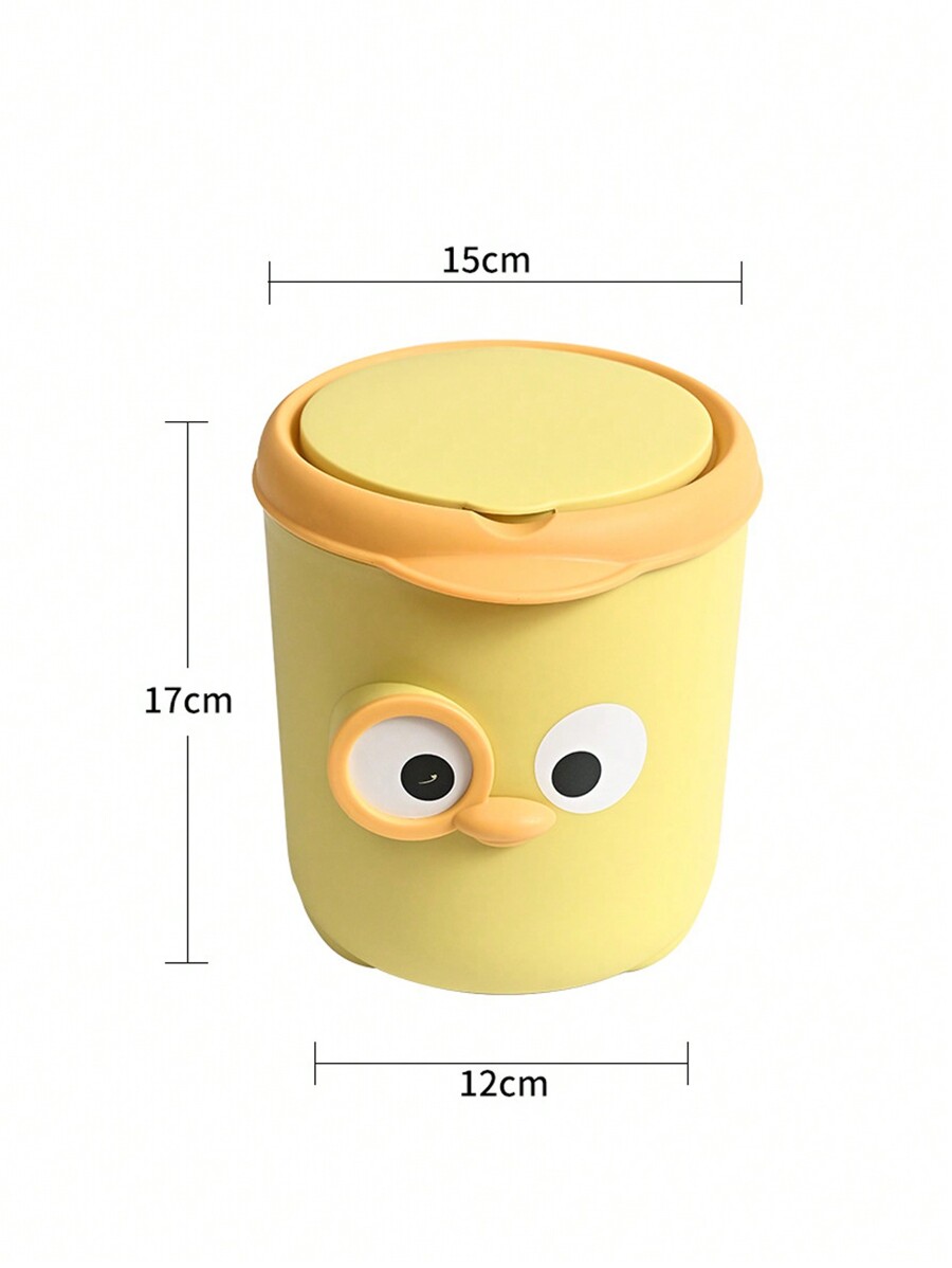 Mini cute desktop trash can with lid cartoon storage bin for bedroom