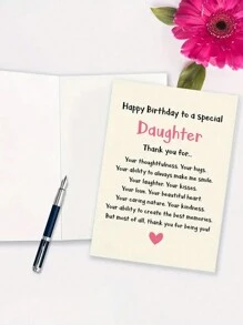 1PC Cute Birthday Card Suitable For Giving Encouragement And Blessing Cards To Daughters (Comes With Randomly Colored Envelopes) - Multicolor - View 5