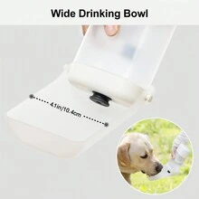 4 In 1 Dog Water Bottle, Lightweight, Leak Proof Portable Travel Dog Waterer - Perfect Puppy Drinking Bowl For Outdoor Walks And Hikes - Pet Accessories - White - View 4