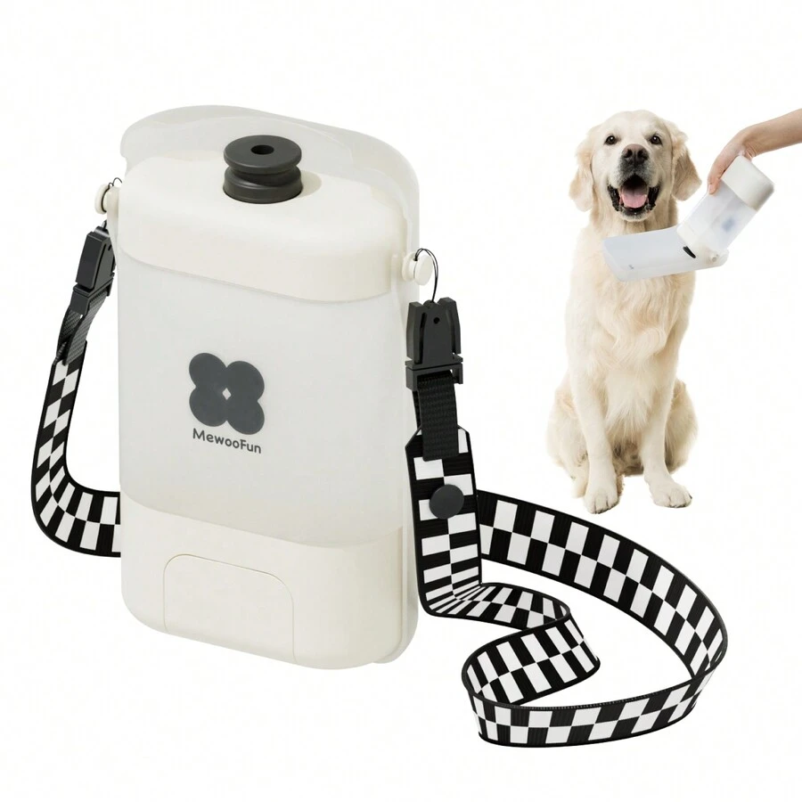 4 In 1 Dog Water Bottle, Lightweight, Leak Proof Portable Travel Dog Waterer - Perfect Puppy Drinking Bowl For Outdoor Walks And Hikes - Pet Accessories - White - View 1