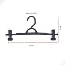 Kit 10 Cabides Pendurar Saia Calça Jeans com Presilha Reforçado Super Resistente Plástico - Preto - Visão 5