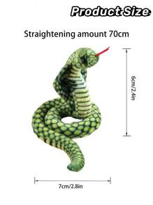 Molutian 27.55 英吋逼真眼鏡蛇毛絨玩具逼真蟒蛇毛絨玩具眼鏡蛇蛇毛絨填充動物玩具眼鏡蛇毛絨玩具蛇生日派對禮物惡作劇道具