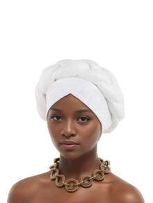 非洲頭巾帽，手工鑲嵌鑽石貼紙，閃閃發亮的絲綢層疊帶，尼日利亞頭巾。Auto Gele頭巾帽是專為婚禮、派對和特殊場合而準備的