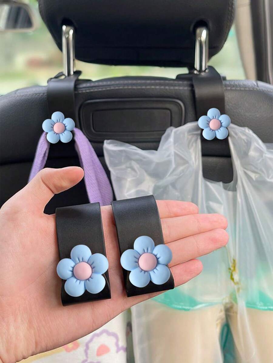 2 Chiếc Ẩn Tựa Đầu Ghế Ô Tô Móc Đa Năng Sáng Tạo Móc Nhỏ - Màu xanh nhạt - Xem 1
