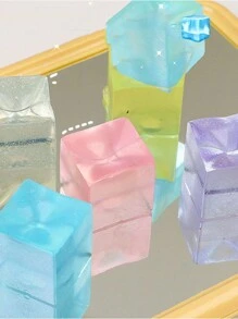 12 piezas de Mini cubos de hielo Squishy al azar, juguete lindo redondo en forma de pata de gato para aliviar el estrés y la ansiedad, son excelentes para fiestas creativas - Multicolor - Ver 10