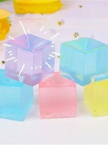 12 piezas de Mini cubos de hielo Squishy al azar, juguete lindo redondo en forma de pata de gato para aliviar el estrés y la ansiedad, son excelentes para fiestas creativas - Multicolor - Ver 7