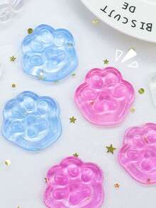 12 piezas de Mini cubos de hielo Squishy al azar, juguete lindo redondo en forma de pata de gato para aliviar el estrés y la ansiedad, son excelentes para fiestas creativas - Multicolor - Ver 5