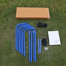 1pc Portable Double-Sided Rebound Net For Soccer Training Equipment With Adjustable Height, Soccer Rebounder - Blue - View 5