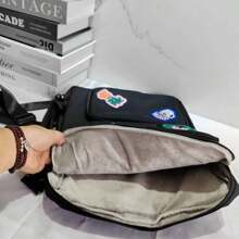 这款极具吸引力的时尚小众设计笔记本电脑包，采用斜挎式设计，可容纳16英寸笔记本电脑，兼容苹果Pro/Air，非常适合旅行（下单前请查看图片中标注的尺寸）。开学季必备单品！ - 灰色 - 查看 6