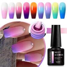 7ml溫感凝膠指甲油，變色溫度感應凝膠半固定型，可使用UV LED燈光，適用於沙龍和家庭個人DIY