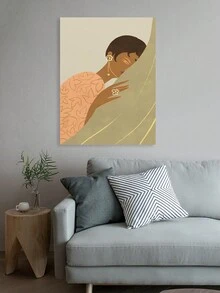 1 张无框帆布墙艺术海报，描绘了两个人在阳光下的溪流旁悠闲地度过时光，风景如画，非常适合为卧室、客厅、办公室增添轻松的氛围 - 彩色 - 查看 9